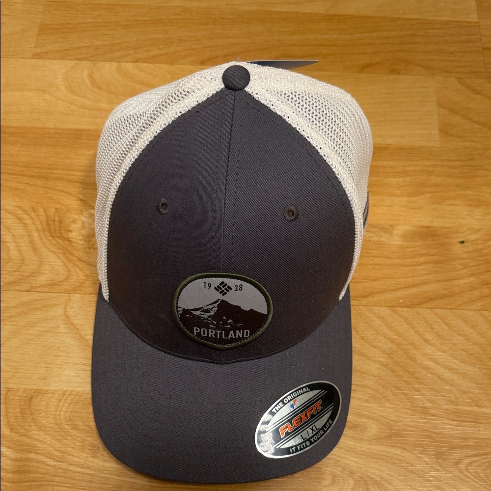 Columbia Portland Black and Cream Trucker Hat